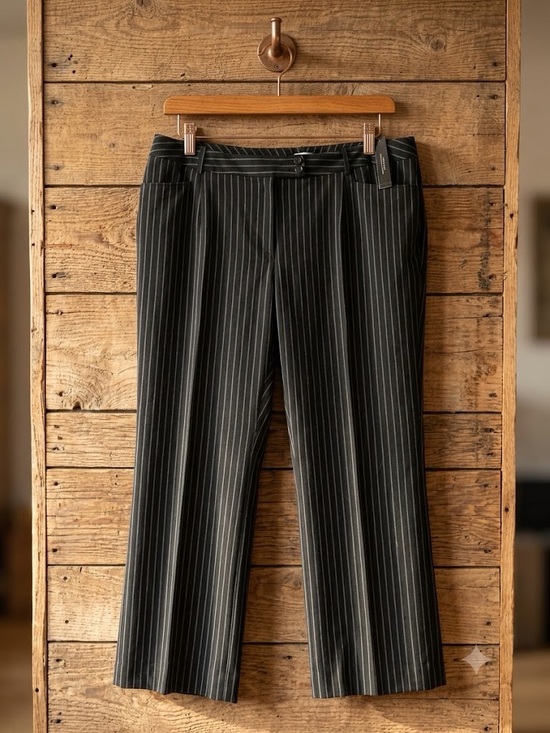 Tahari Arthur S Levine Pants - NWT Tahari Arthur S. Levine Black Pinstripe Trousers Dress Pants 20W